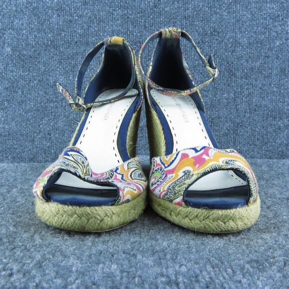 Tommy Hilfiger Women Platform Heel Shoes Multicolor Fabric Size 9 Medium - Picture 2 of 9